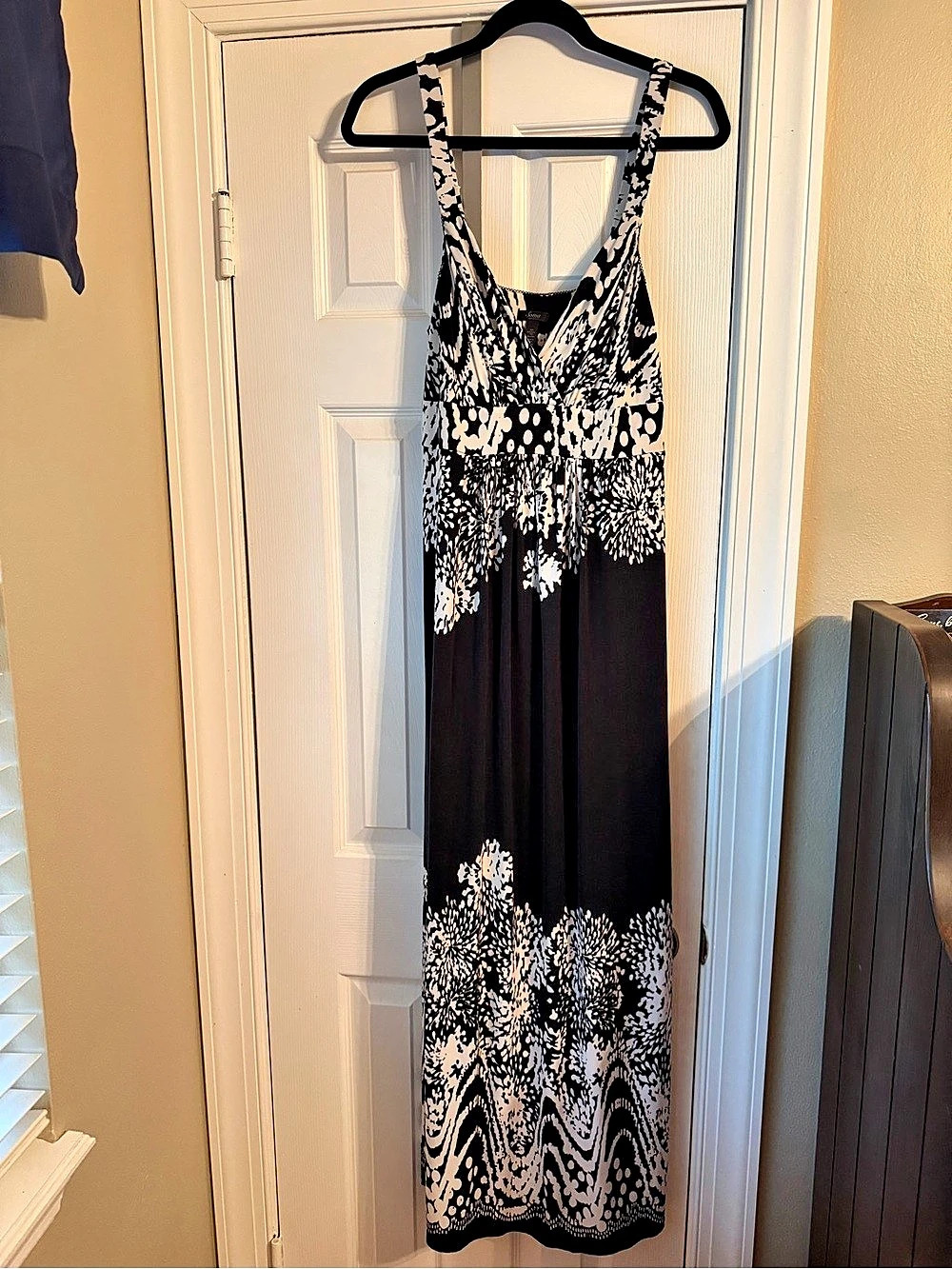 Soma Animal Print Maxi Dress in Black & White Size Large Like New